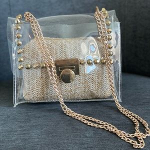 Clear cross body bag with insert